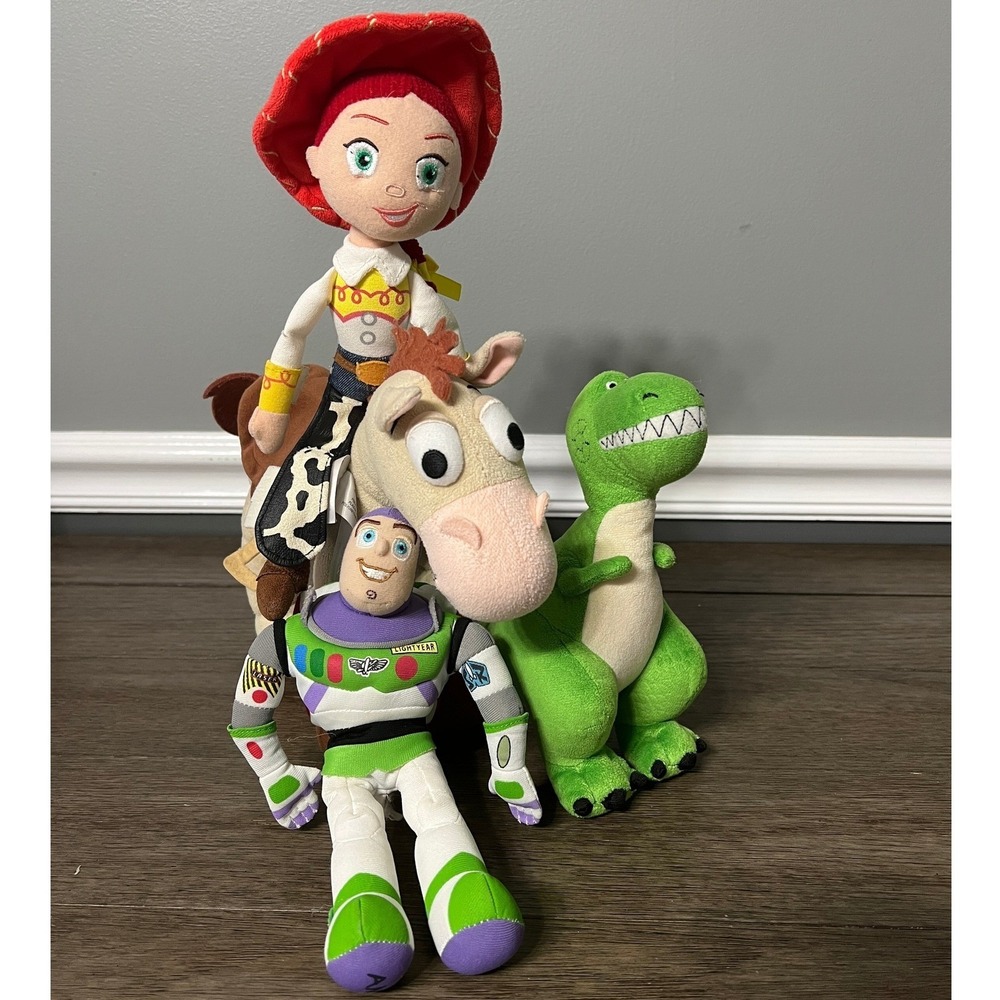 Disney Toy Story Plush Set Buzz Lightyear Jessie Bullseye Rex Stuffed Animal Lot
